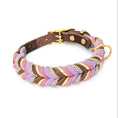 Load image into Gallery viewer, Leder Hundehalsband Velvet in warmen Braun- und sanften Herbsttönen – handgemacht von LucyLu Design®