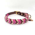 Bild in Galerie-Betrachter laden, Leder Hundehalsband „Schocko-Berry“ handgemacht