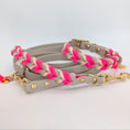 Bild in Galerie-Betrachter laden, BioThane Set Mila – Taupe & Pink Diamonds, Halsband & Leine