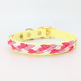 Bild in Galerie-Betrachter laden, Calma Candy Cream Hundehalsband aus geflochtenem Paracord in sanfter Farbkombination, handgemacht und passend zur Calma Leine Candy Cream.