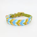 Bild in Galerie-Betrachter laden, Leder Hundehalsband Breeze aus Leder in frischer Frühlingsfarbwelt – handgemacht von LucyLu Design®
