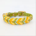 Bild in Galerie-Betrachter laden, Leder Hundehalsband Bright aus Leder in frischer Frühlingsfarbwelt – handgemacht von LucyLu Design®