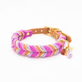 Bild in Galerie-Betrachter laden, Leder Hundehalsband Sundown aus Leder in warmen Sommerfarben – handgemacht von LucyLu Design®