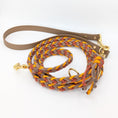 Bild in Galerie-Betrachter laden, Calma Whiskey Amber – geflochtene Leine mit BioThane®-Kurzführer, Autumn Leaf Kollektion