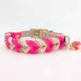 Bild in Galerie-Betrachter laden, BioThane Halsband Mila – Taupe & Pink Diamonds, wasserfest & robust