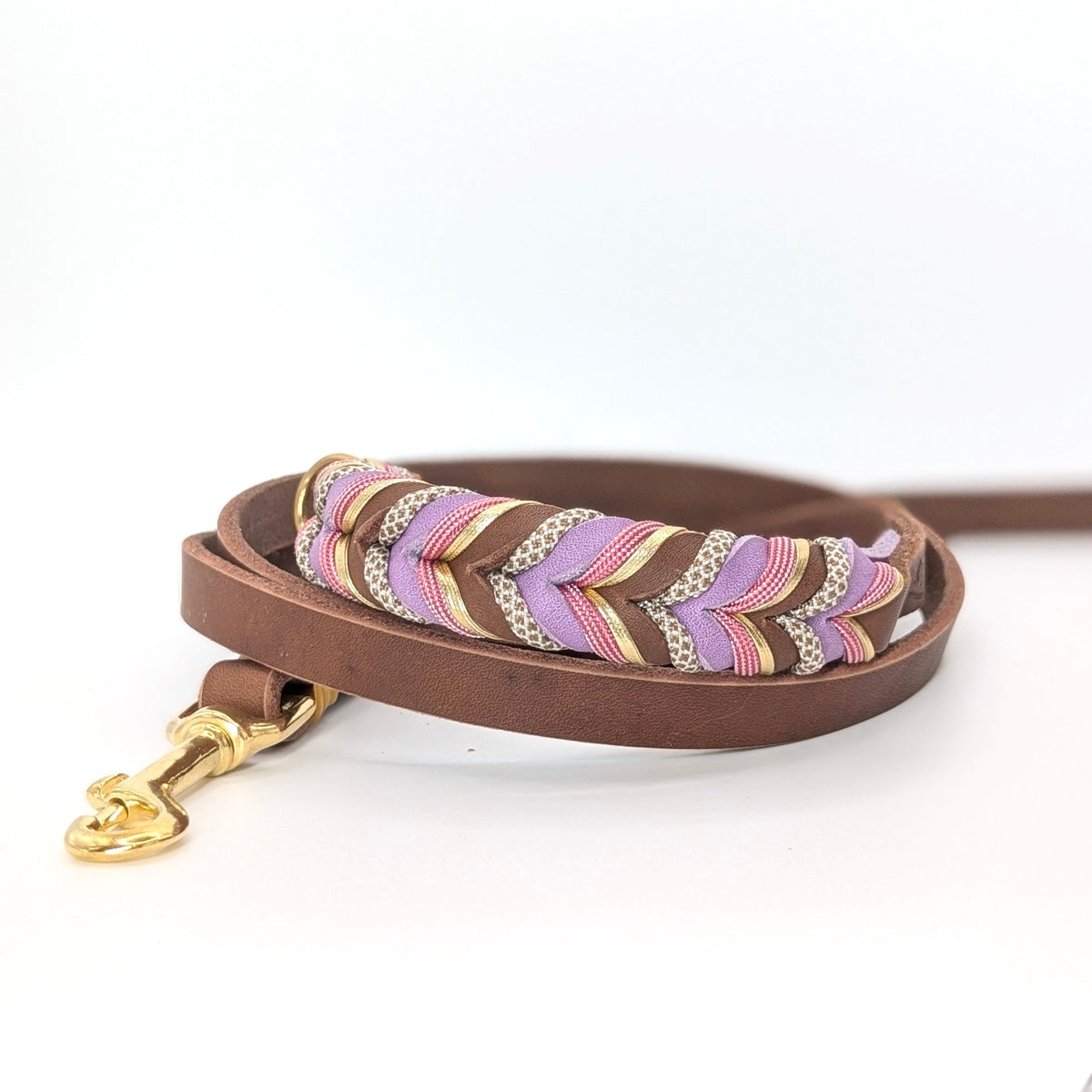 Leder Hundeleine Velvet in warmen Braun- und sanften Herbsttönen – handgemacht von LucyLu Design®