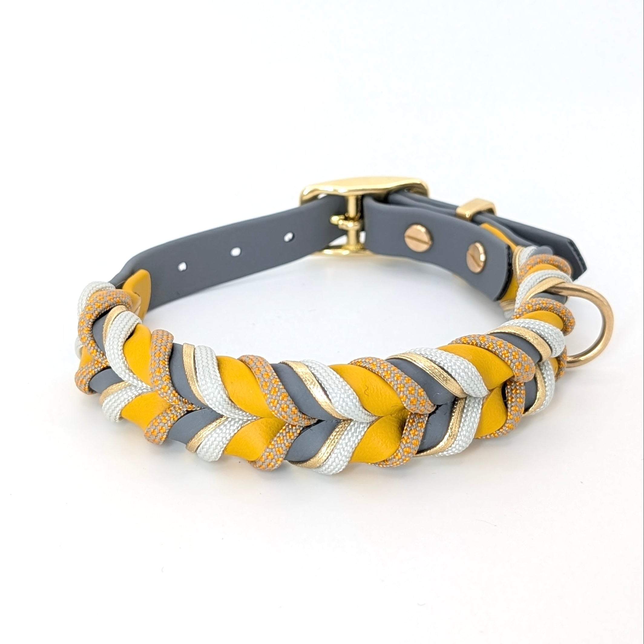 BioThane Halsband Golden Mist 2.0 – Grau & Curry