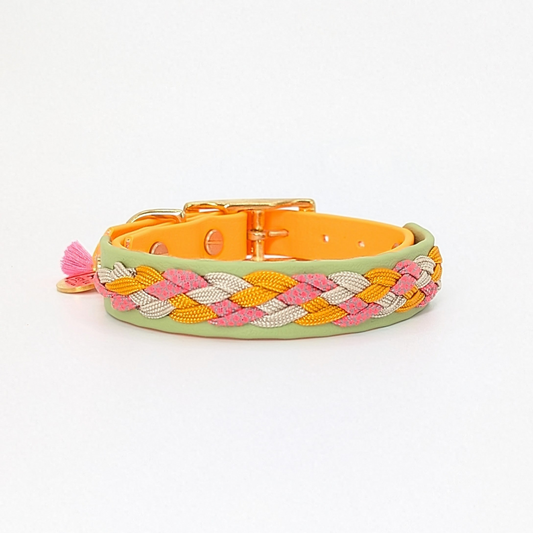 BioThane Hundehalsband, Hundehalsband geflochten, wasserfestes Hundehalsband, handgemachtes Hundehalsband, Calma Kollektion
