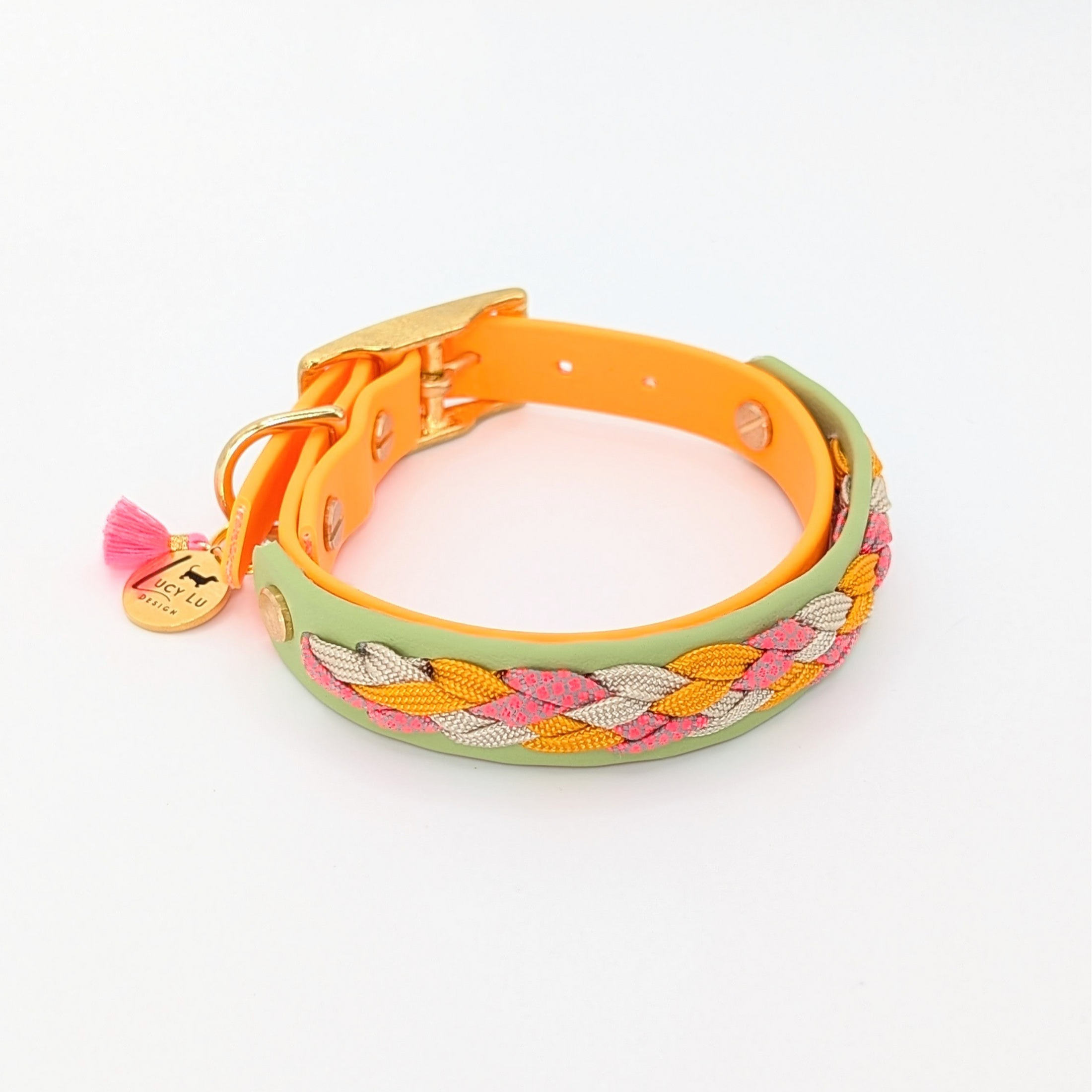 BioThane Hundehalsband, Hundehalsband geflochten, wasserfestes Hundehalsband, handgemachtes Hundehalsband, Calma Kollektion
