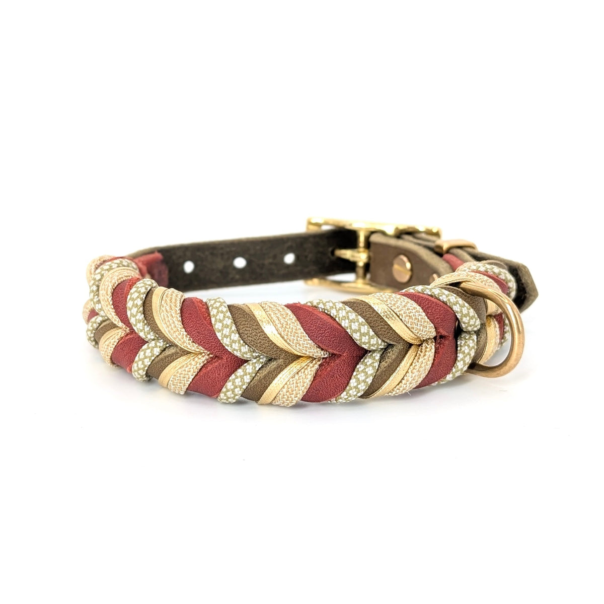 Leder Hundehalsband Rust in warmen erdigen Herbsttönen – handgemacht von LucyLu Design®