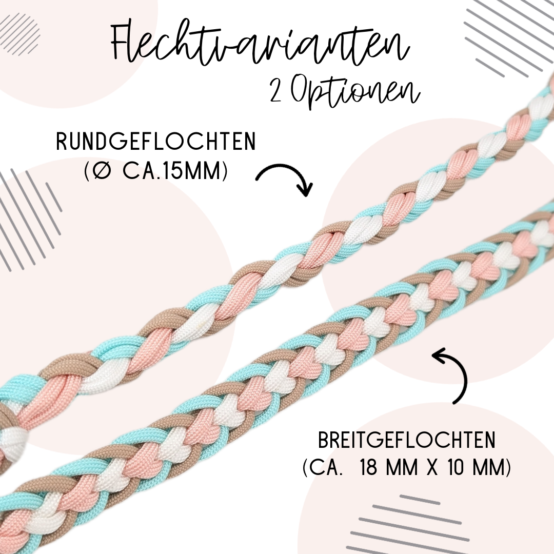 Calma Silk Hundeleine aus Paracord mit BioThane®-Kurzführer, handgemacht