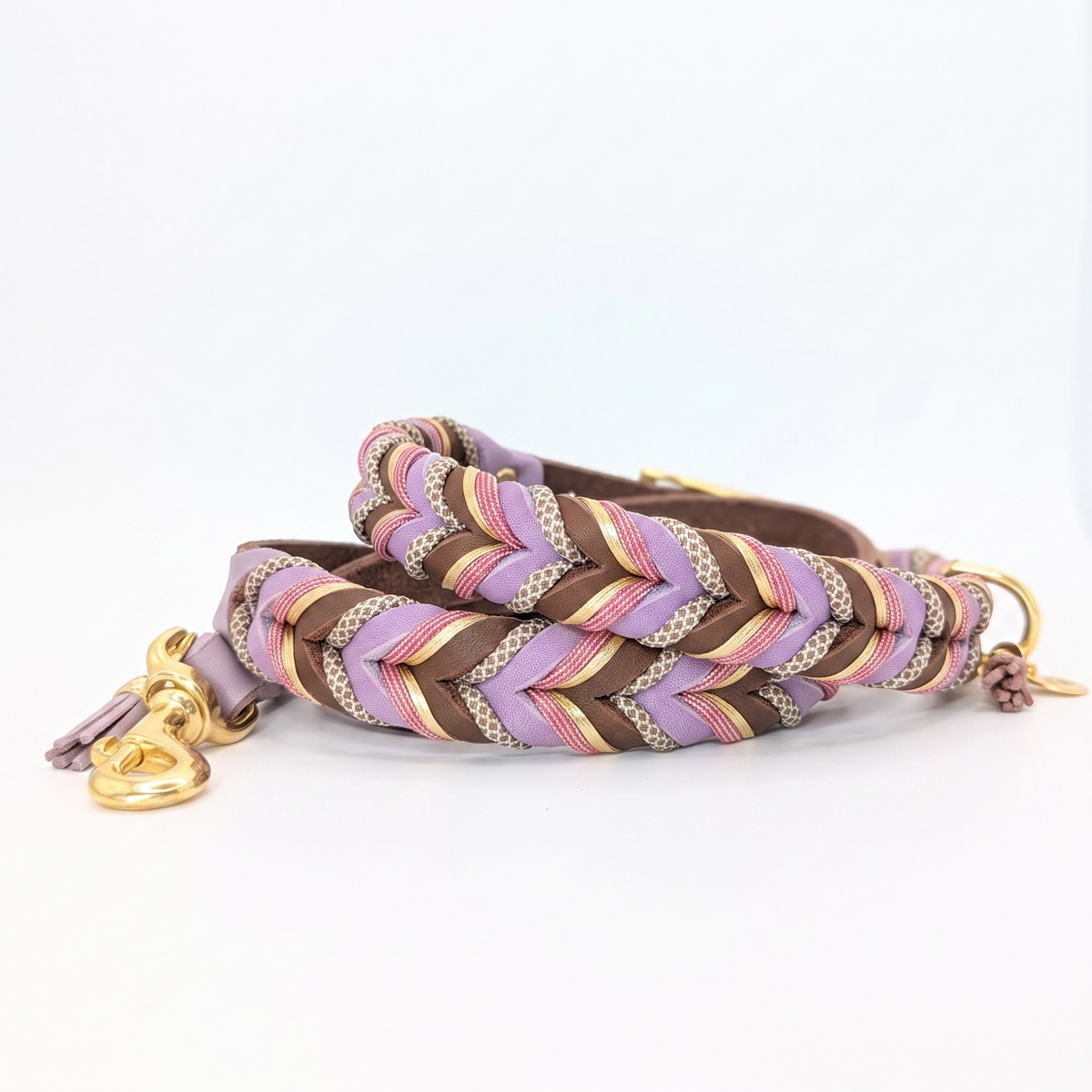 Leder-Set Velvet mit Leder Hundehalsband und Leder Hundeleine in warmen Braun- und sanften Herbsttönen – handgemacht von LucyLu Design®