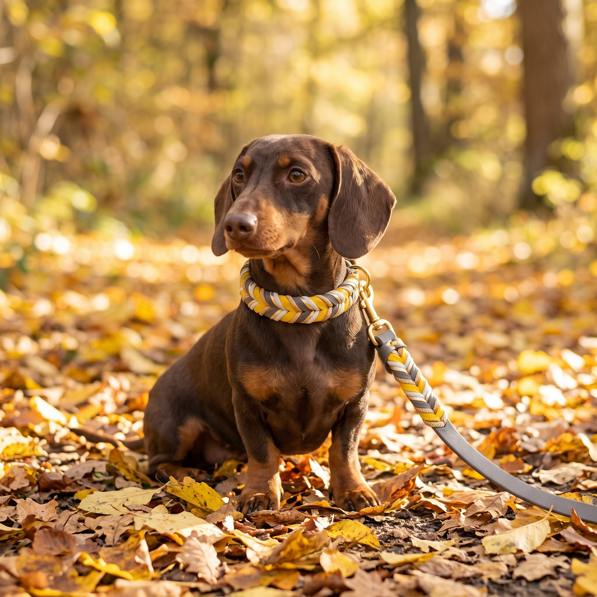 Leather set "Peanut" – Dog collar & dog leash