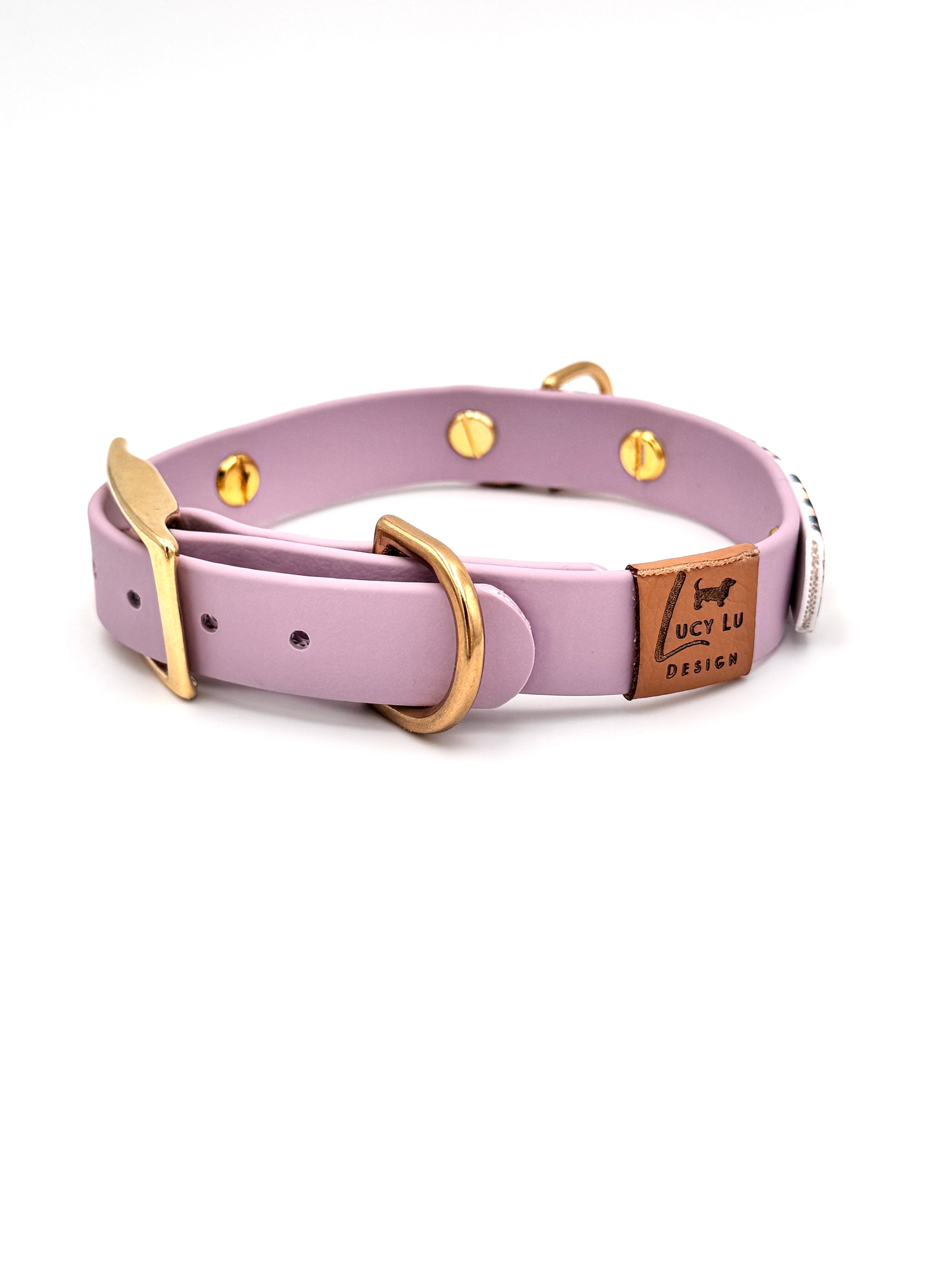 Hundehalsband, Leo-Look, Halsband, handgemacht, lila