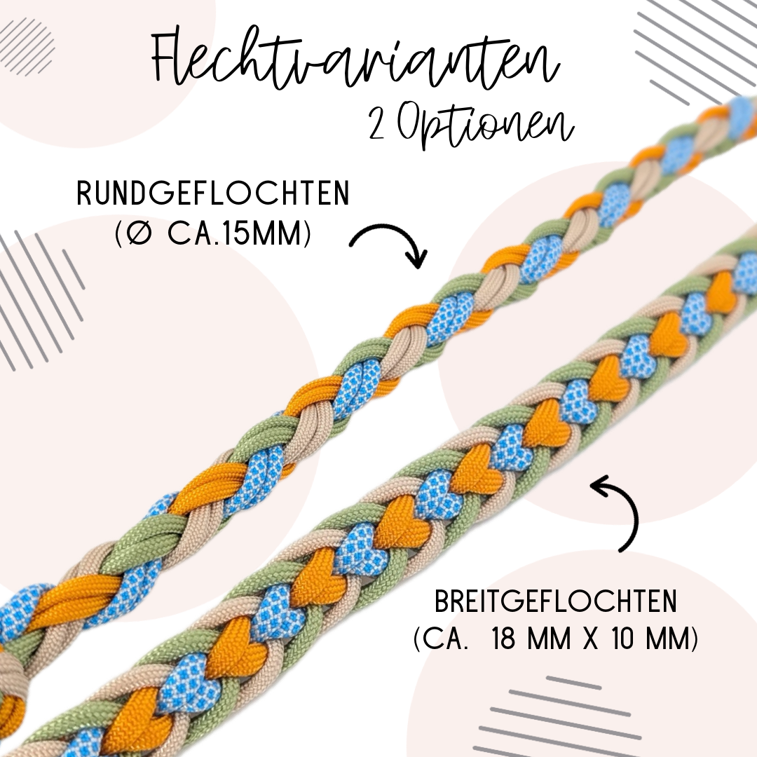 Calma Ocean – Geflochtene Paracord-Hundeleine mit optionalem Kurzführer