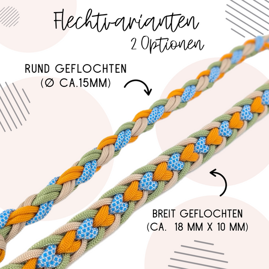 Calma Ocean – Geflochtene Paracord-Hundeleine mit optionalem Kurzführer