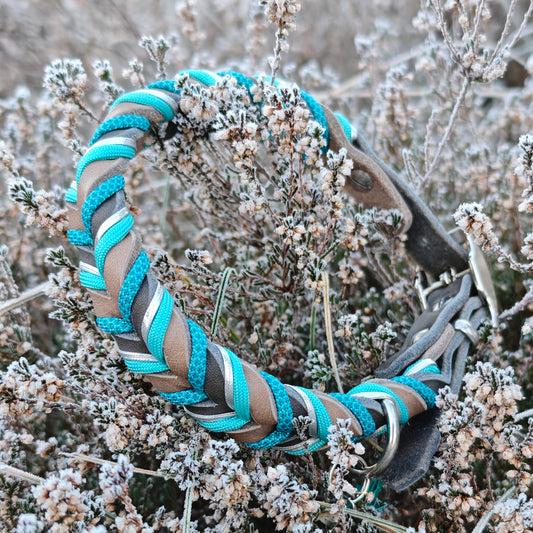 Leder-Set „Robin“ – Halsband & Leine in klarer Winterästhetik