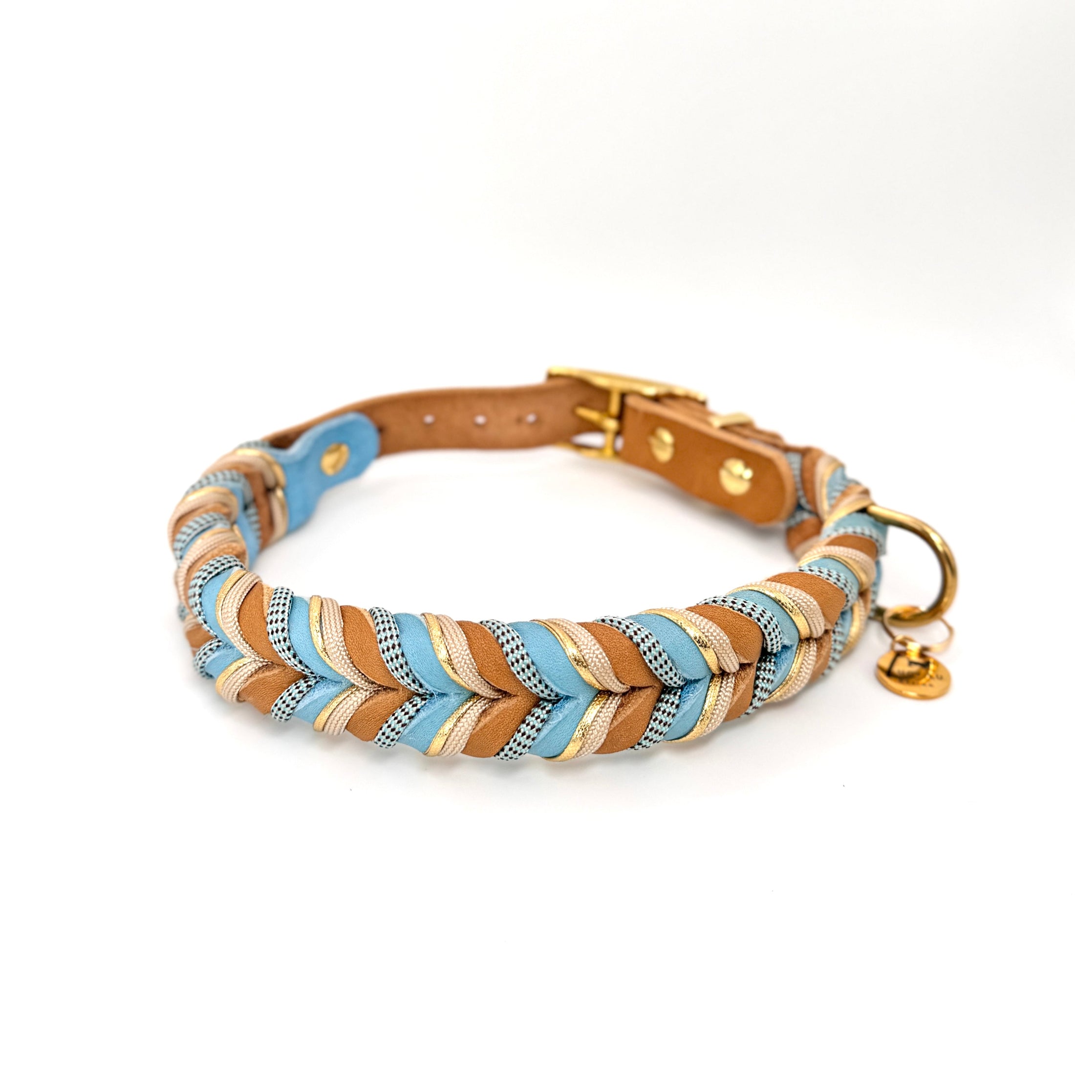 Hund mit Lederhalsband „Ocean Dust“