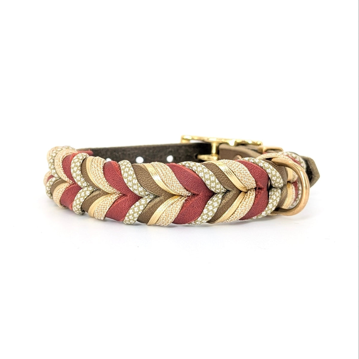 Leder Hundehalsband Rust in warmen erdigen Herbsttönen – handgemacht von LucyLu Design®
