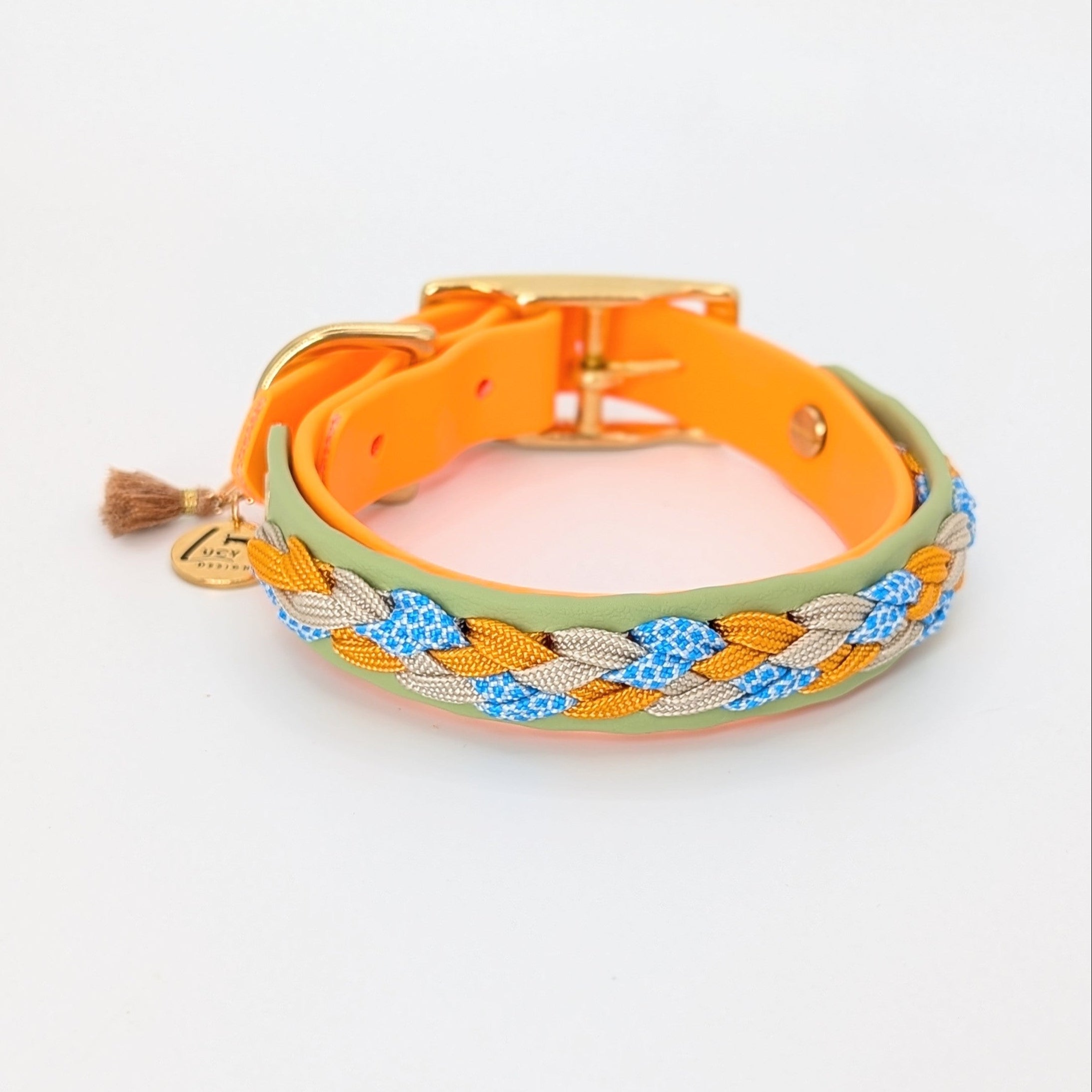 BioThane Hundehalsband, geflochtenes Hundehalsband, wasserfestes Hundehalsband, handgemachtes Hundehalsband, Calma Kollektion