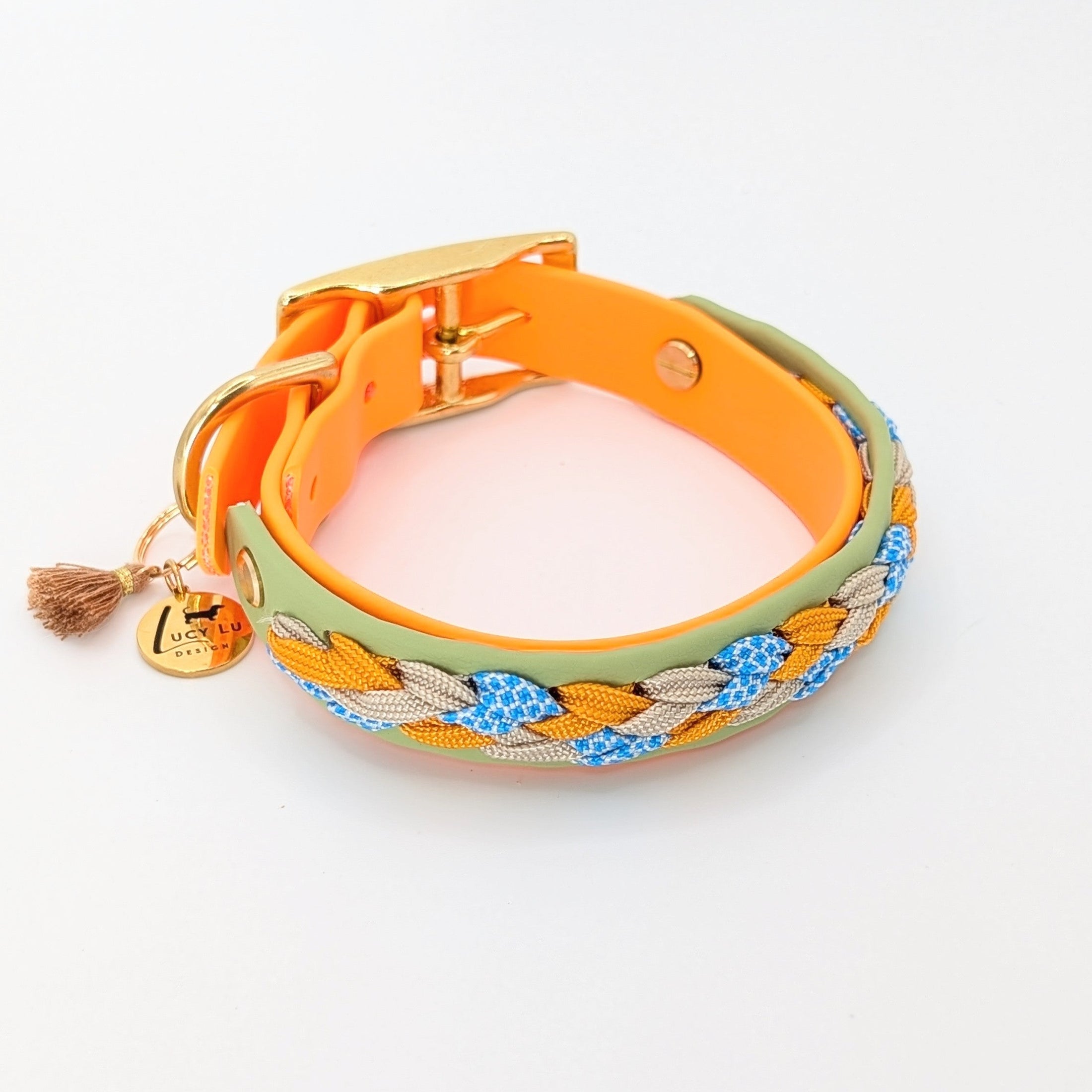 BioThane Hundehalsband, geflochtenes Hundehalsband, wasserfestes Hundehalsband, handgemachtes Hundehalsband, Calma Kollektion