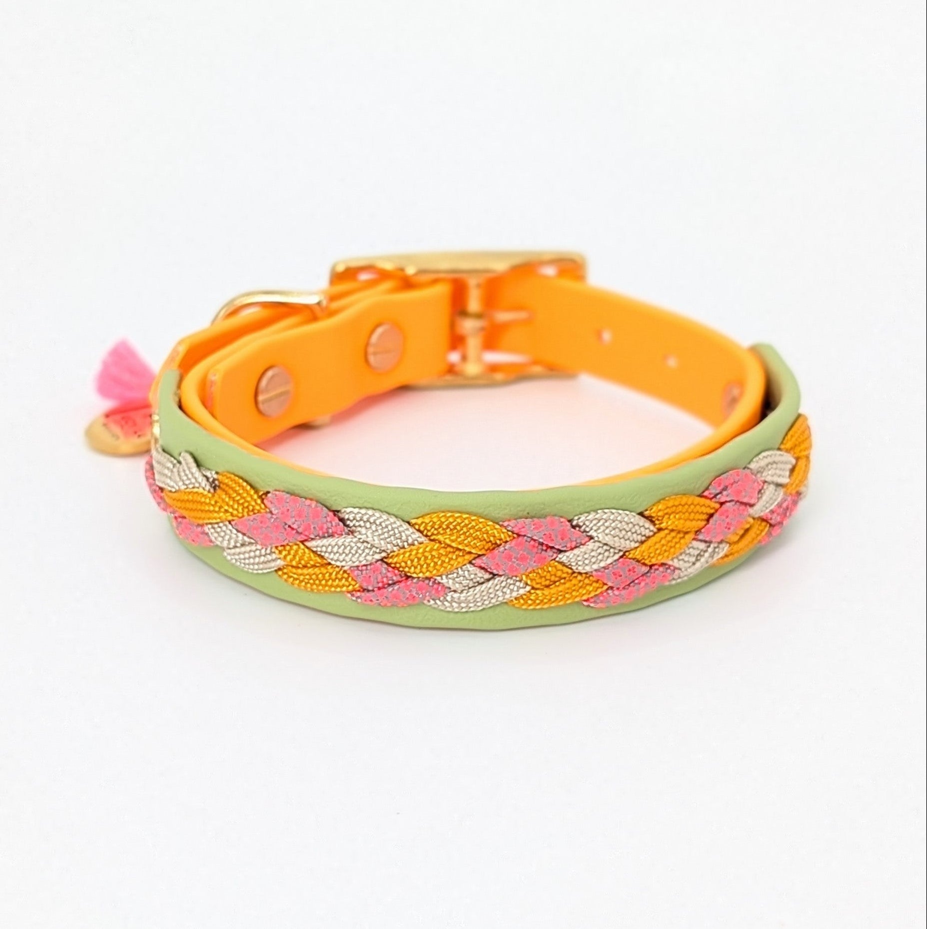 BioThane Hundehalsband, Hundehalsband geflochten, wasserfestes Hundehalsband, handgemachtes Hundehalsband, Calma Kollektion
