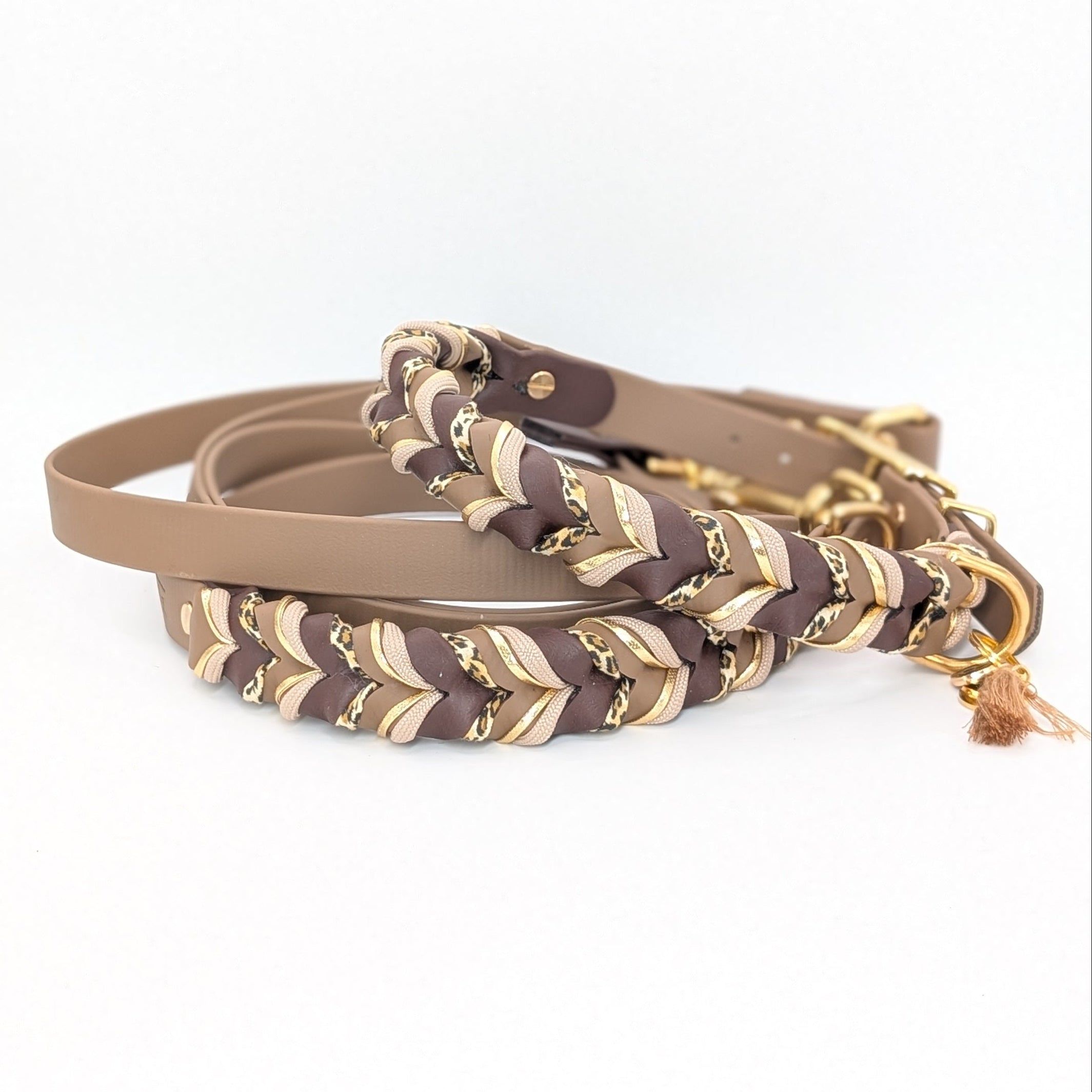 Daily Deluxe Halsband und Leine – geflochtenes BioThane® Hundehalsband, individuell konfigurierbar in Größe, Breite & Farbe