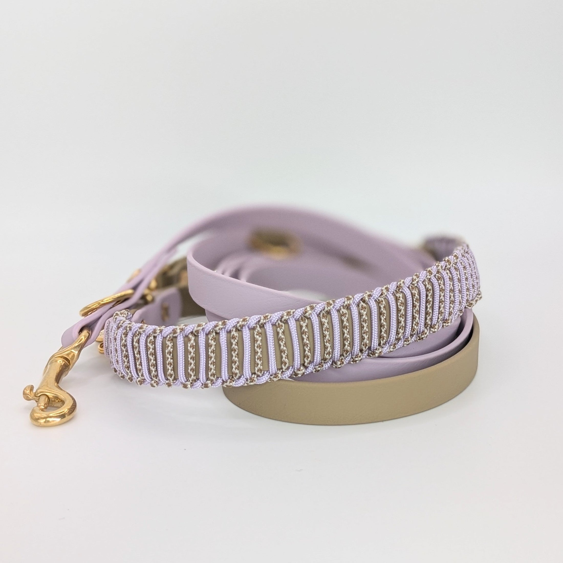 Hundeleine, Hundehalsband, Set Flieder aus BioThae