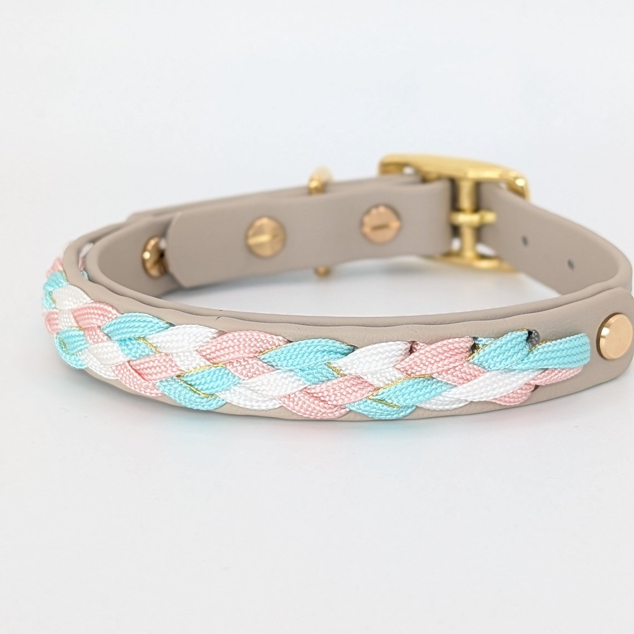 Calma Silk Hundehalsband mit geflochtenem Detail aus Paracord, handgemacht