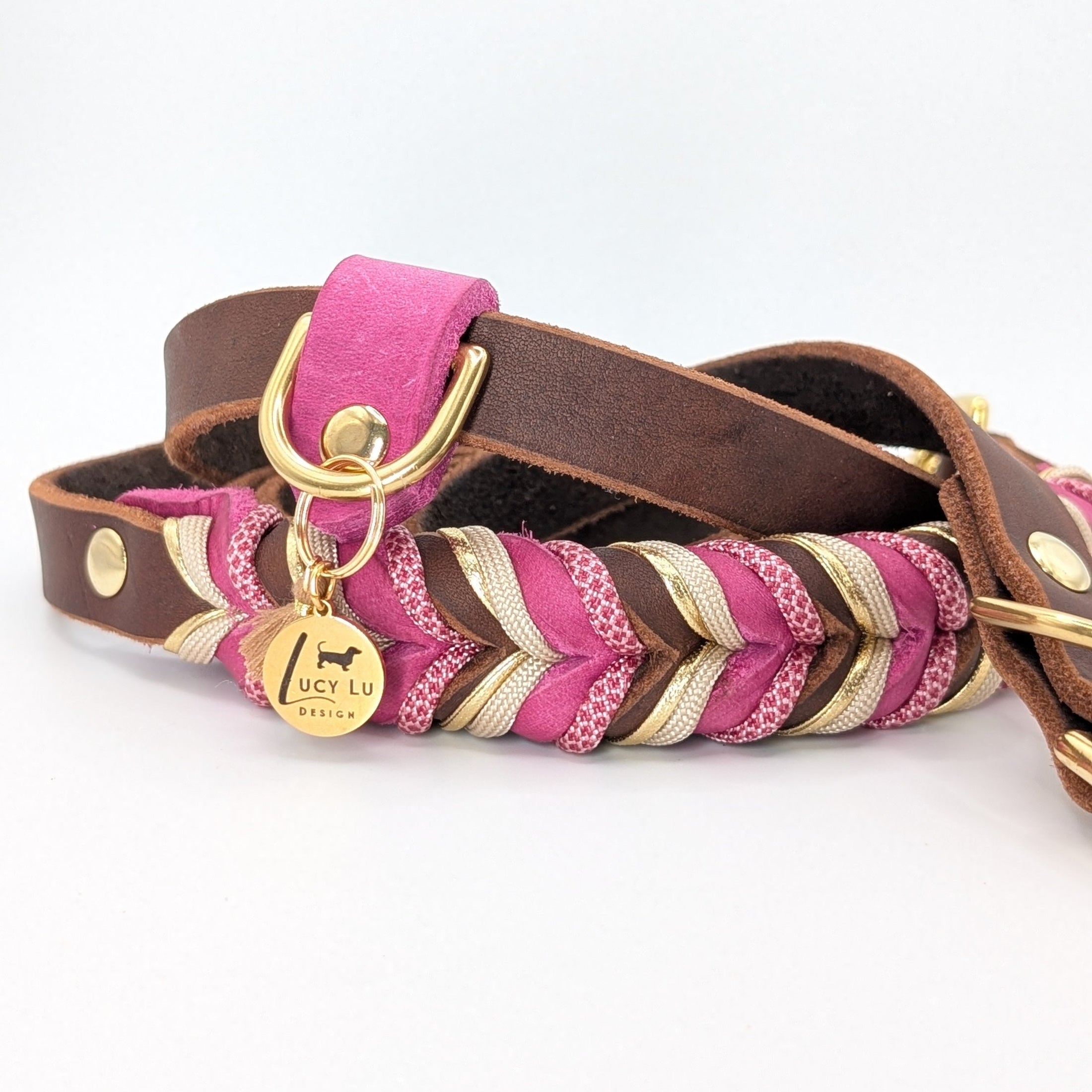 Leder Hundeleine „Schocko-Berry“ handgemacht