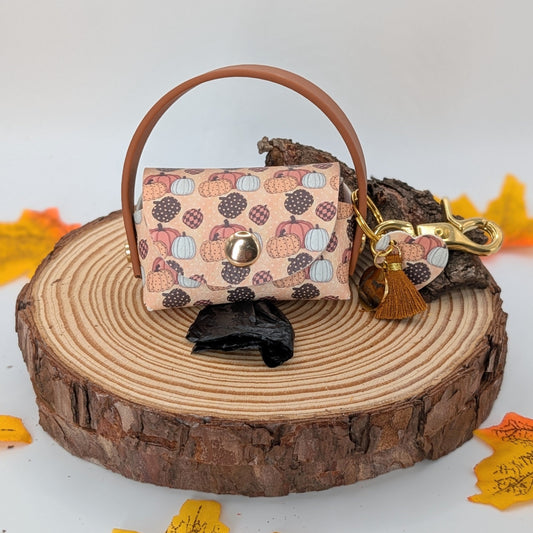 Poki „Pumpkin“ – herbstlicher Kotbeutelhalter mit Kürbis-Design, wählbar in Edelstahl (Silber) oder Messing (Gold)