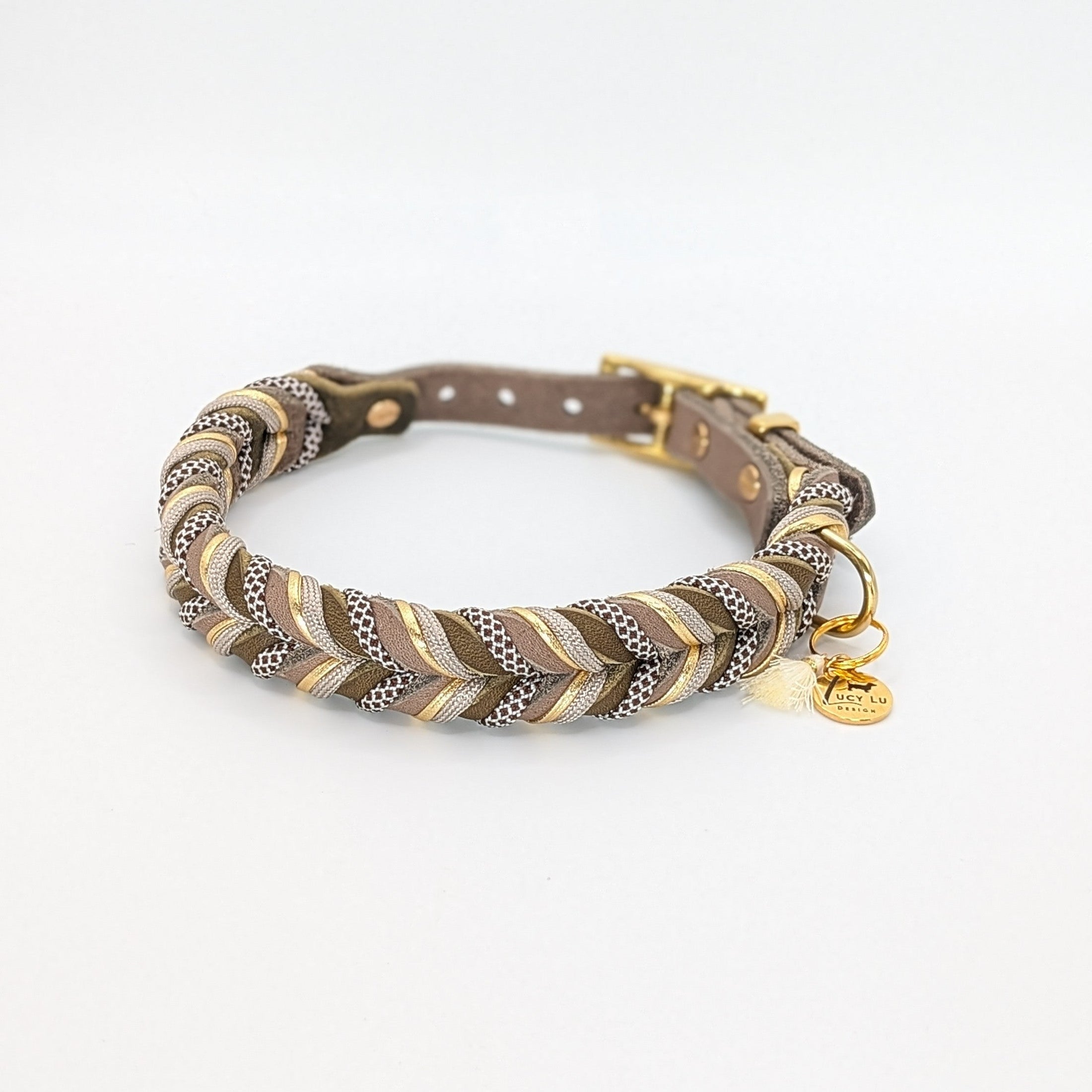 Leder Hundehalsband Muddy Forest – Herbstkollektion LucyLu Design®