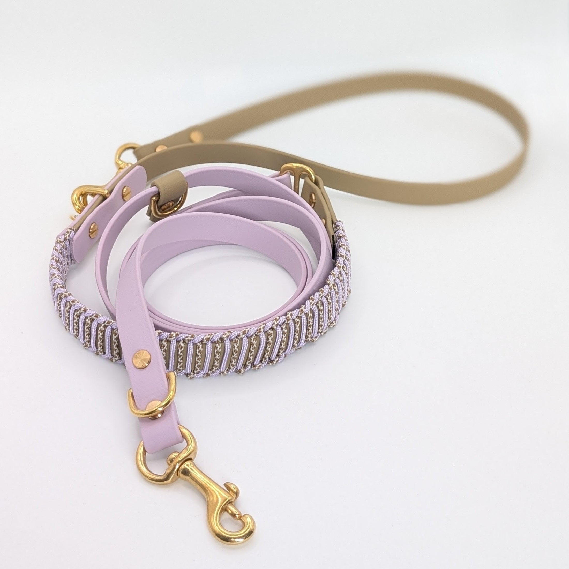 Hundeleine, Hundehalsband, Set Flieder aus BioThae