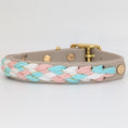 Bild in Galerie-Betrachter laden, Calma Silk Hundehalsband mit geflochtenem Detail aus Paracord, handgemacht
