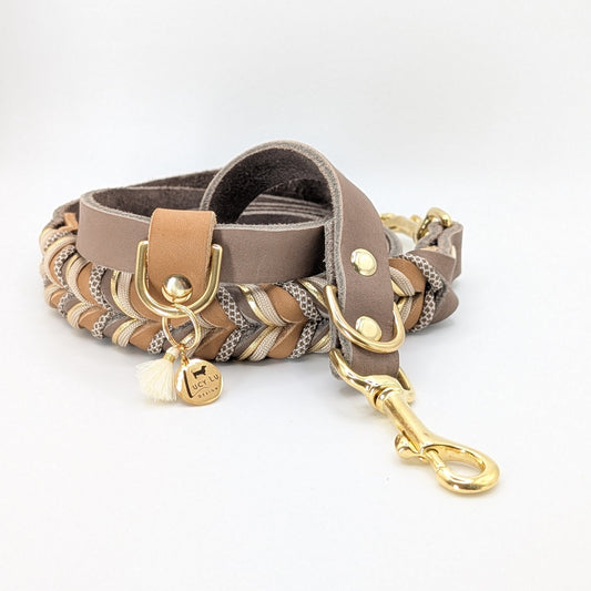 Leder-Paracord Hundeleine „Toffee“