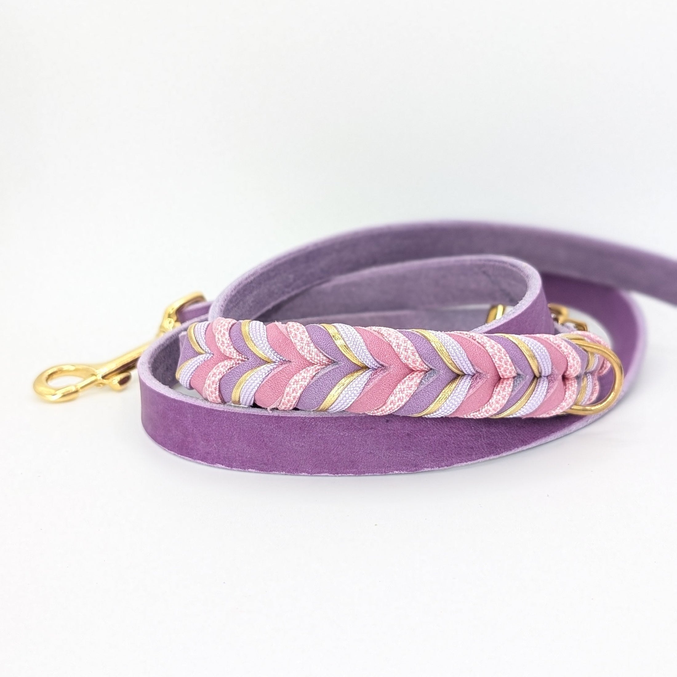 Leder Hundeleine Blush aus Leder im frühlingsleichten Design – handgemacht von LucyLu Design®