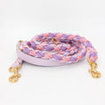 Bild in Galerie-Betrachter laden, Calma Blush Hundeleine aus geflochtenem Paracord in Lila und Rosa, handgemacht
