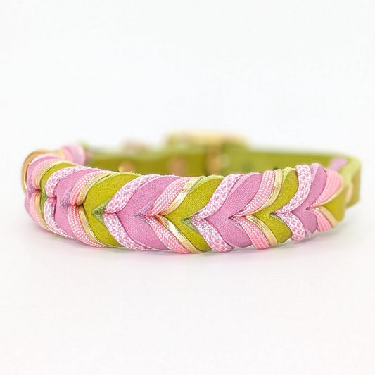 Leder Hundehalsband „Bloom“ – handgemacht & frühlingshaft