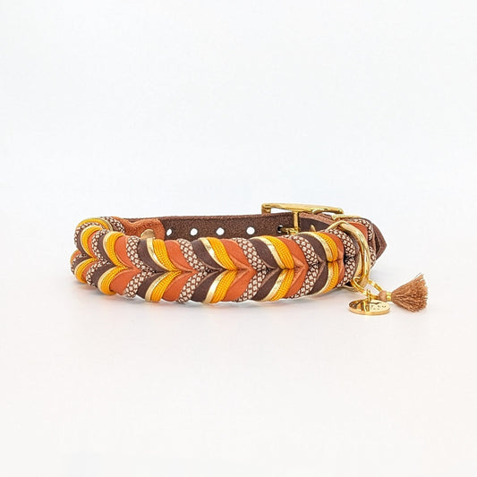 Leder Hundehalsband Whiskey Ember – Herbstkollektion LucyLu Design®