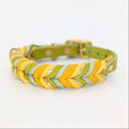 Bild in Galerie-Betrachter laden, Leder Hundehalsband Bright aus Leder in frischer Frühlingsfarbwelt – handgemacht von LucyLu Design®
