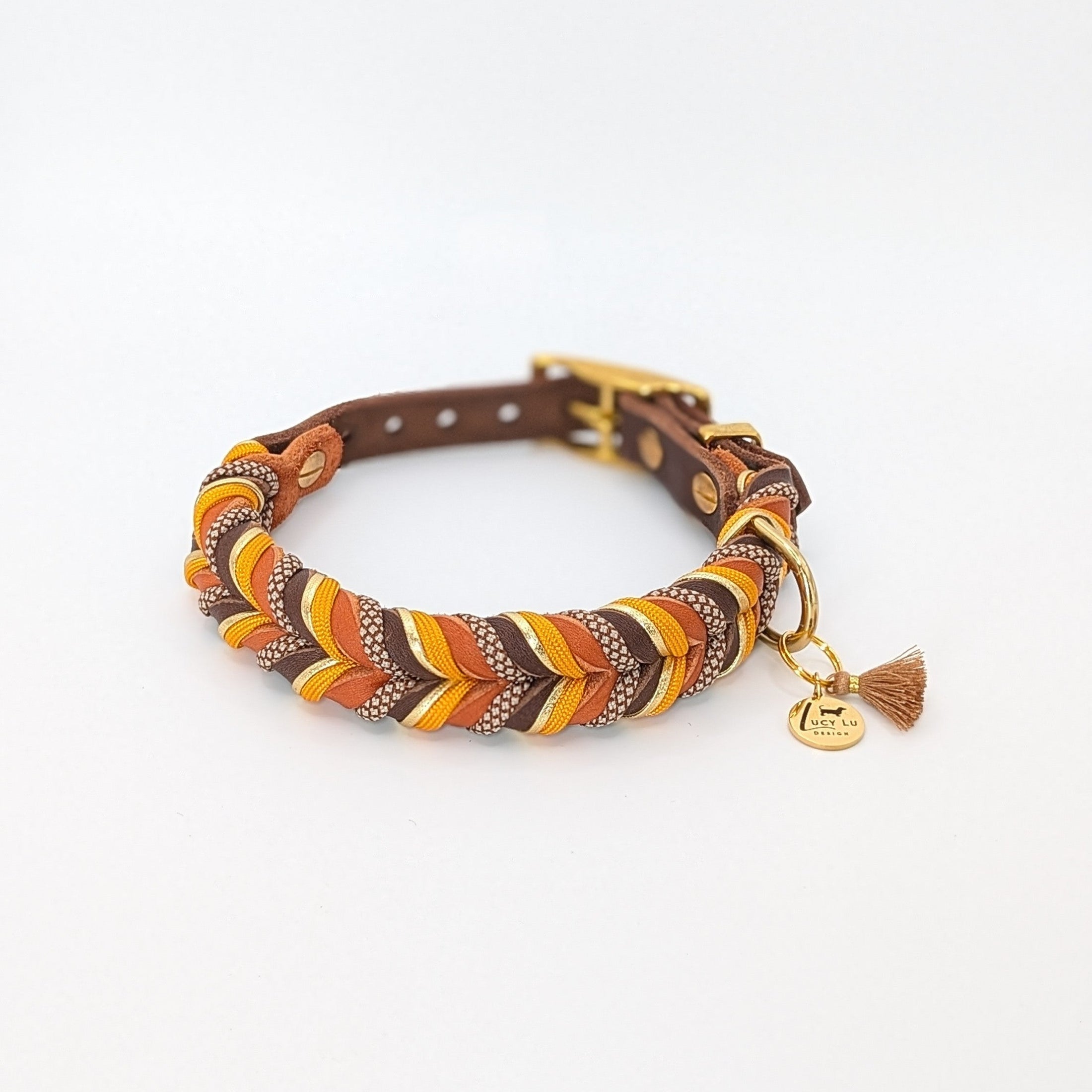 Leder Hundehalsband Whiskey Ember – Herbstkollektion LucyLu Design®