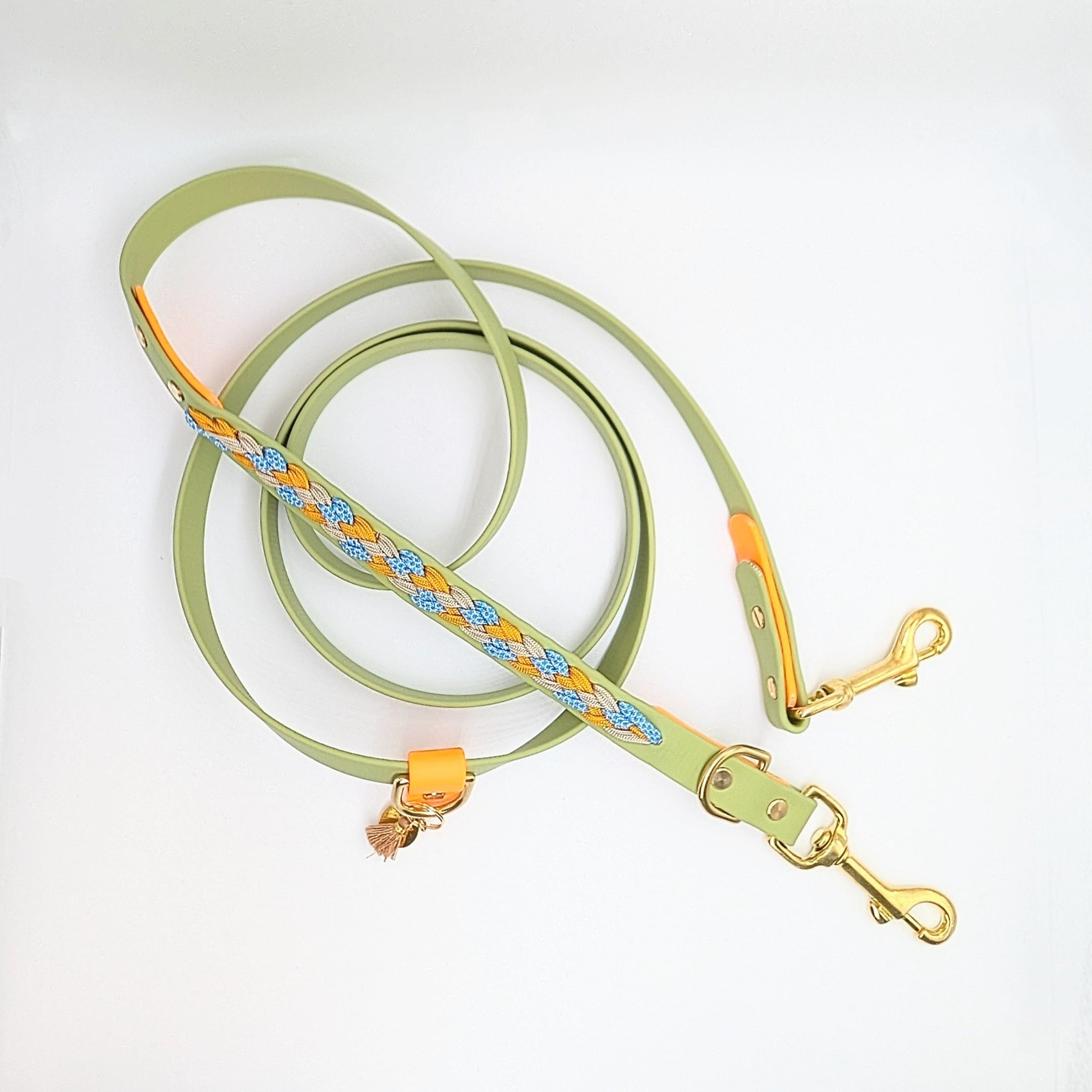 Paracord Hundeleine, geflochtene Hundeleine, Hundeleine mit Kurzführer, verstellbare Hundeleine, handgemachte Hundeleine, Calma Kollektion
