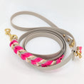 Bild in Galerie-Betrachter laden, BioThane Set Mila – Taupe & Pink Diamonds, Halsband & Leine
