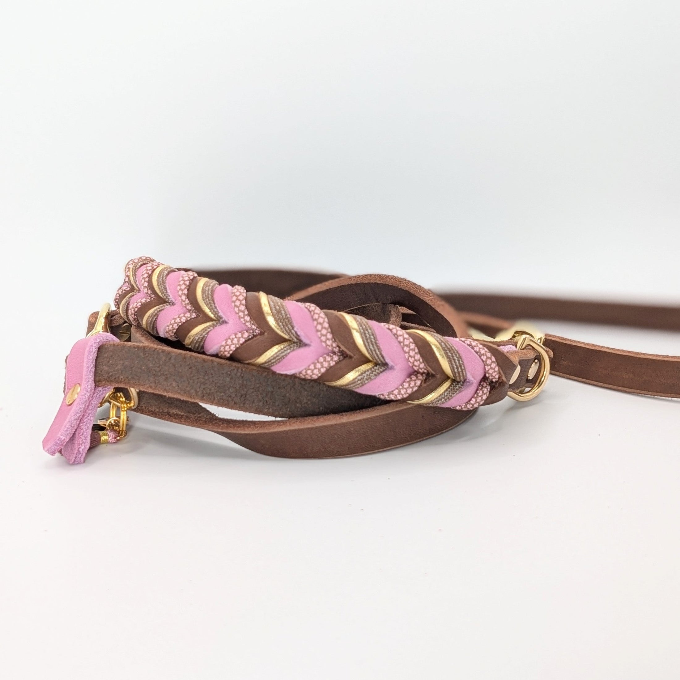Lederleine Rosewood aus Leder & Paracord – handgemacht von LucyLu Design®