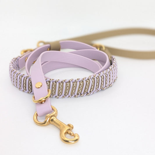 Hundeleine, Hundehalsband, Set Flieder aus BioThae
