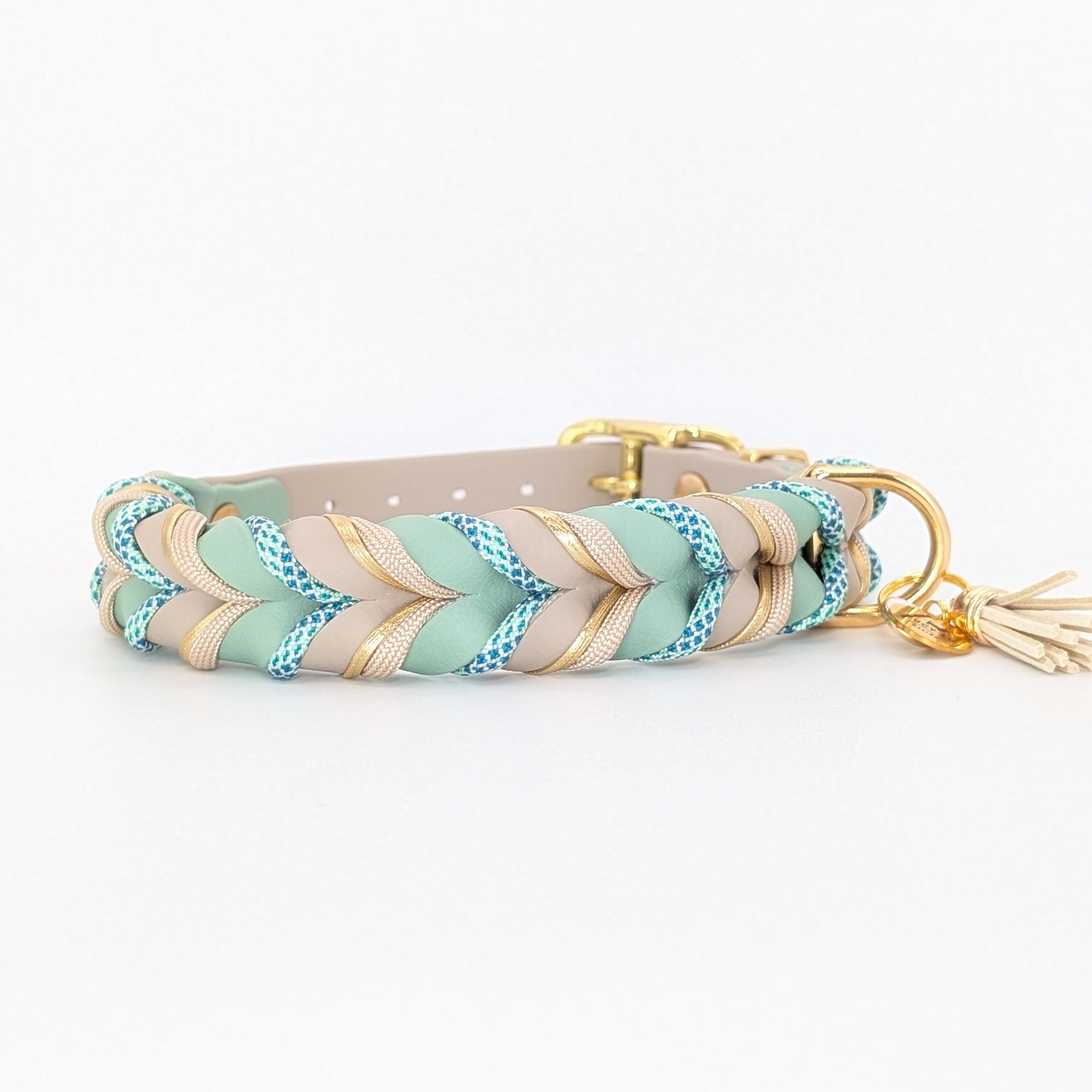 BioThane Halsband Sea Glass 2.0 – taupe & salbei