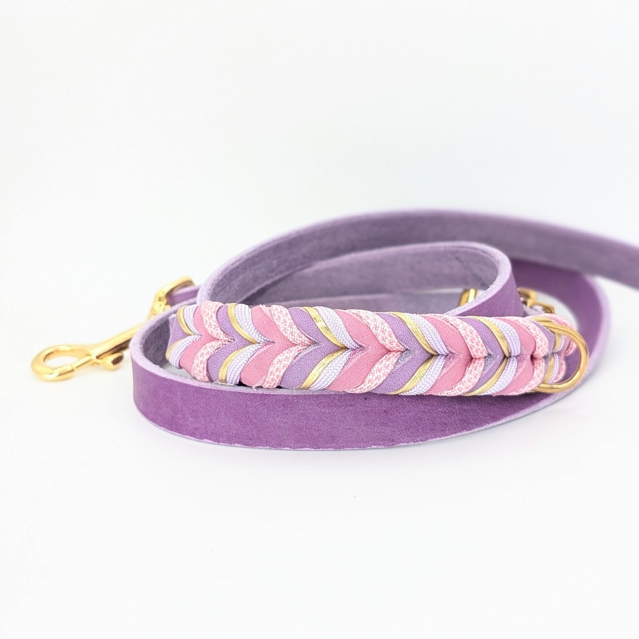 Leder Hundeleine Blush aus Leder im frühlingsleichten Design – handgemacht von LucyLu Design®