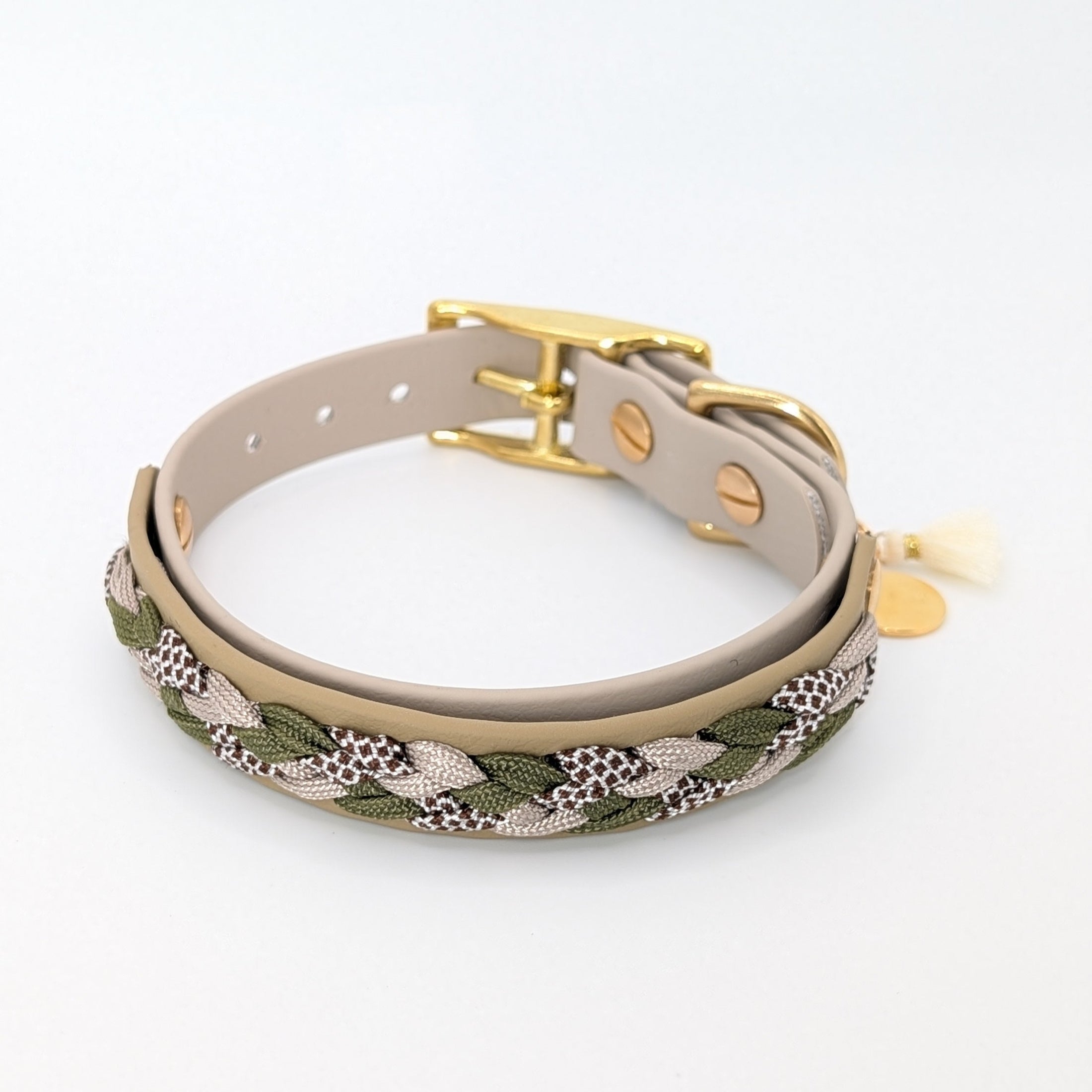 Calma Muddy Forest – geflochtenes Hundehalsband, Autumn Leaf Kollektion