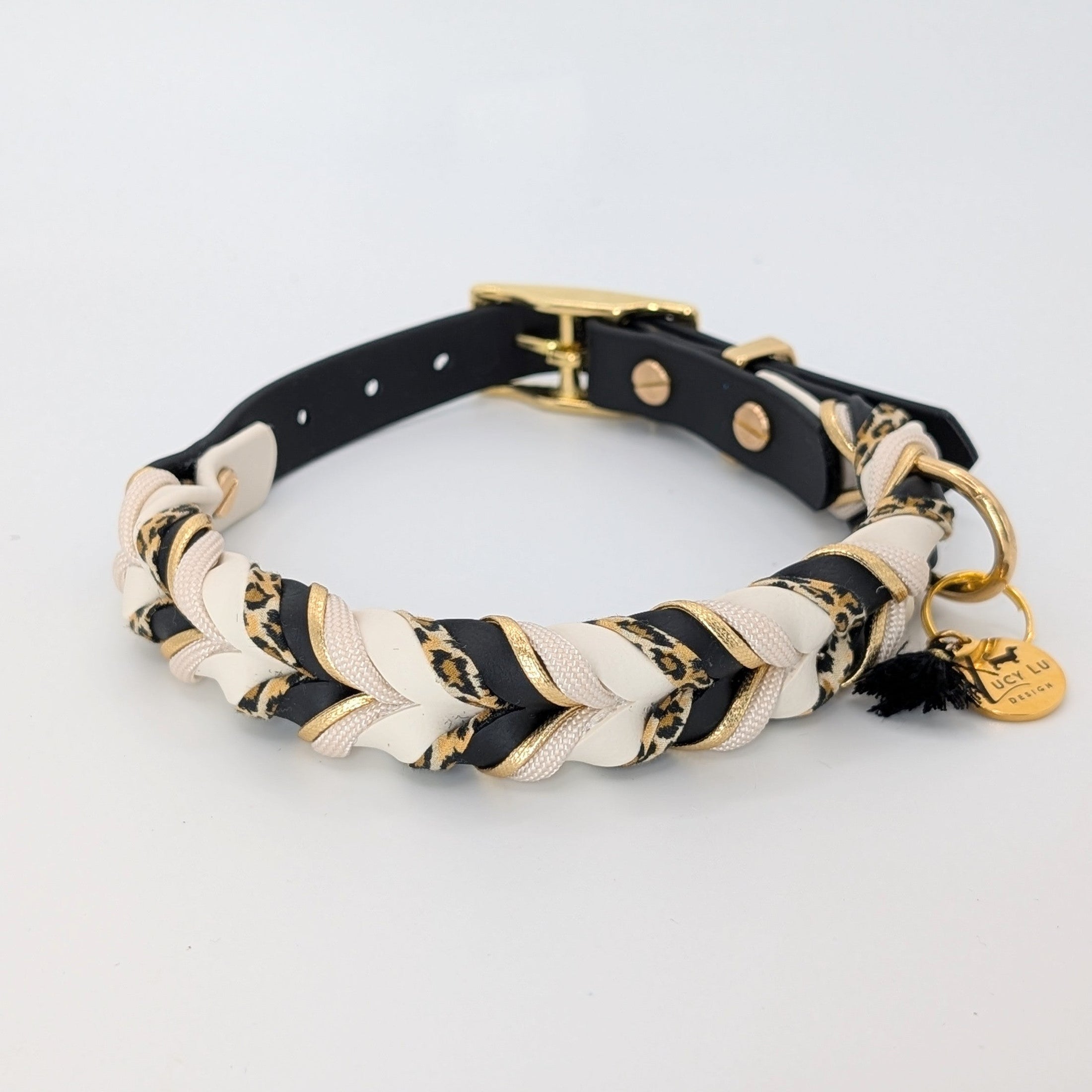 BioThane Halsband Arctic Leo 2.0 – Schneeleoparden-Design, wasserfest