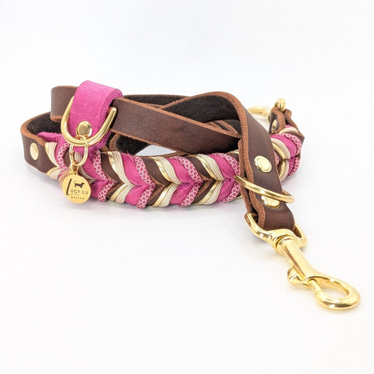 Leder Hundeleine „Schocko-Berry“ handgemacht